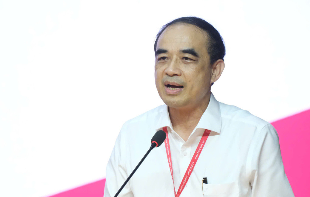 GS Nguyễn Hữu Tú, Hiệu trưởng trường Đại học Y Hà Nội, phát biểu tại Match Day chiều 9/9. Ảnh: Dương Tâm