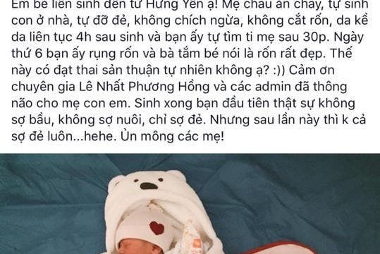 Bác sĩ nói gì về “Sinh con thuận tự nhiên”?