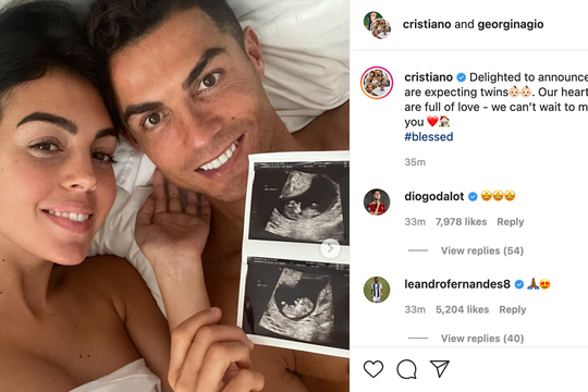 Bạn gái Ronaldo mang song thai