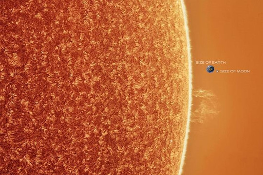 Hình ảnh kinh ngạc về kích thước của Mặt Trời