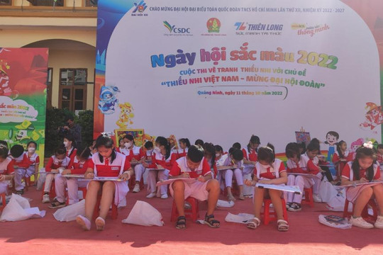 Học sinh Tiểu học Quảng Ninh tham gia ngày hội sắc màu