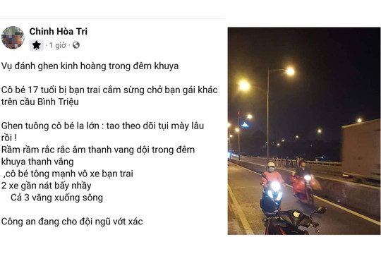Bác tin đồn 3 người đánh ghen bị rơi xuống sông Sài Gòn