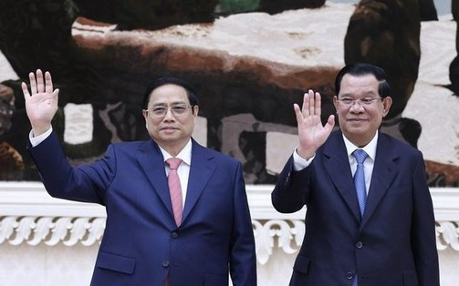 Hình ảnh lễ đón chính thức Thủ tướng Phạm Minh Chính tại Cung Hòa Bình