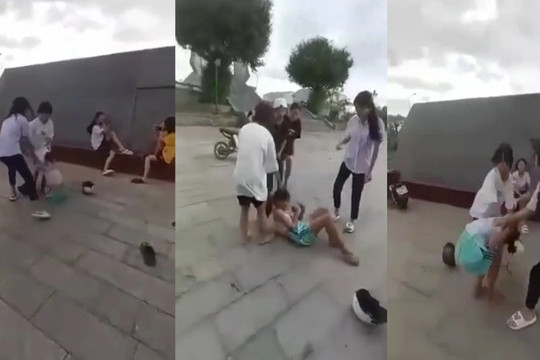 Clip nữ sinh bị đánh rồi lột quần áo nơi công cộng