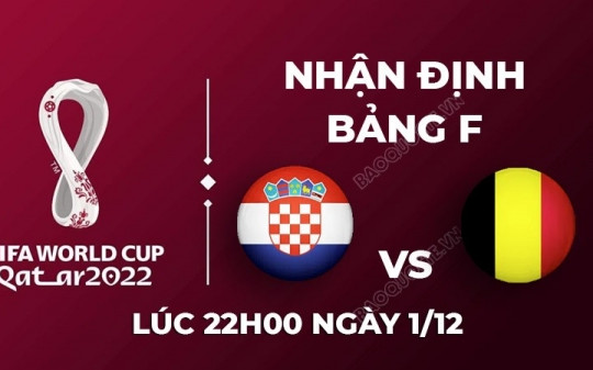 Nhận định trận đấu Croatia vs Bỉ 22h ngày 1/12