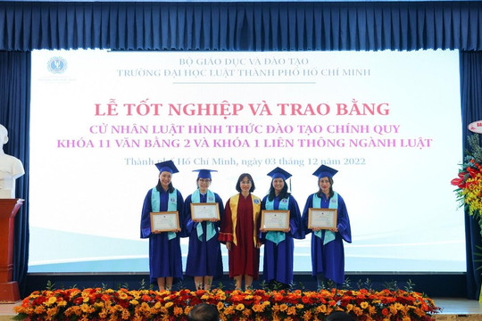 Trường ĐH Luật TPHCM trao bằng tốt nghiệp cho 251 cử nhân văn bằng 2