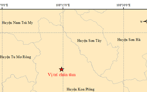 Bốn trận động đất liên tiếp ở Kon Tum