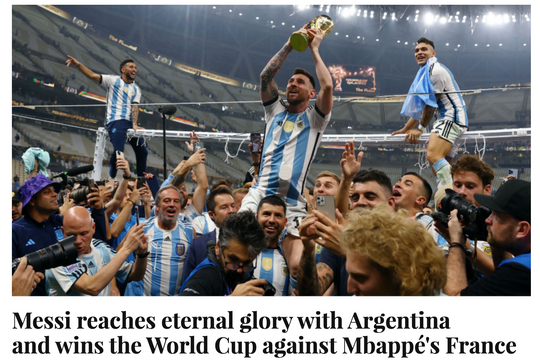 Truyền thông thế giới nói gì về chức vô địch của Argentina