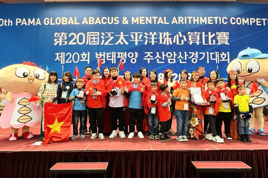 Học sinh Quảng Ninh đoạt 8 giải cao trong kỳ thi bàn tính số quốc tế 2022