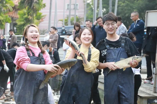 Trường bắt hơn 3 tấn cá mời thầy trò ăn miễn phí