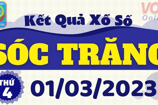 Kết quả xổ số Sóc Trăng hôm nay ngày 1/3