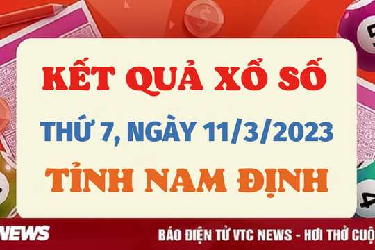 XSND 11/3 - Kết quả xổ số Nam Định 11/3