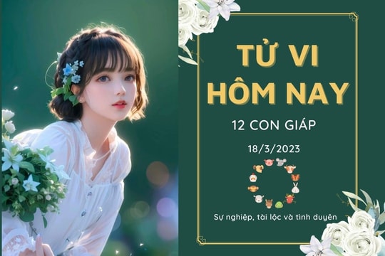 Tử vi hàng ngày hôm nay của 12 con giáp 18/3/2023: Sửu quyết đoán, Ngọ gặp nhiều may mắn