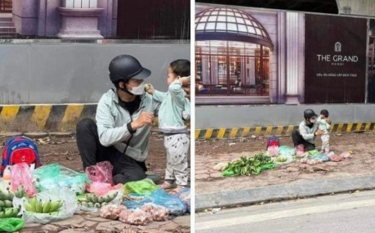 Bé 2 tuổi theo bố đi bán rau ở vỉa hè Hà Nội: Chính quyền nói gì?