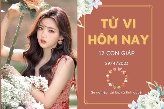 Tử vi hàng ngày hôm nay của 12 con giáp 29/4/2023: Thìn tình cảm bế tắc, Hợi có tin vui về tài lộc