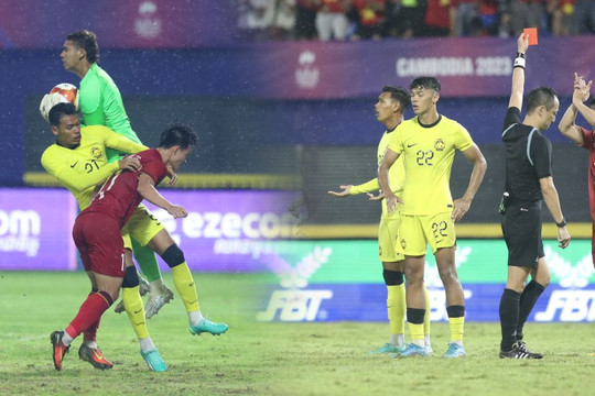 Cầu thủ Malaysia "giở võ" đánh nguội Thanh Nhàn, ăn 2 thẻ đỏ sau 3 phút
