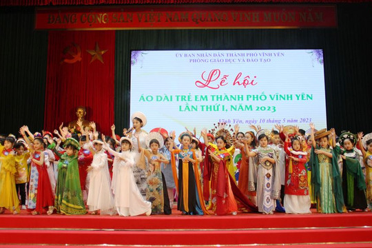 152 thí sinh thi tài tại Lễ hội Áo dài trẻ em thành phố Vĩnh Yên