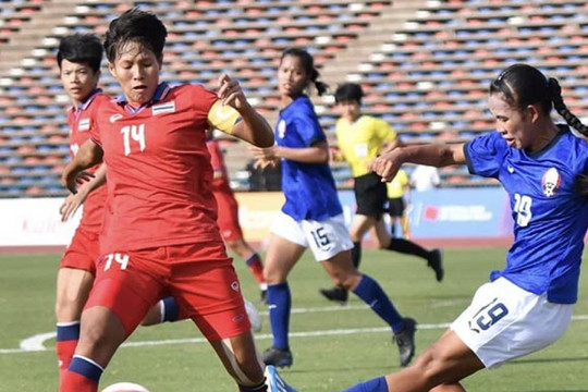 Video bóng đá ĐT nữ Thái Lan - Campuchia: "Set tennis" tưng bừng, niềm vui huy chương (SEA Games 32)