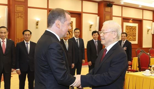 Tổng Bí thư Nguyễn Phú Trọng hội đàm với Chủ tịch Đảng "Nước Nga Thống nhất" D. Medvedev