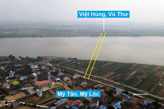 Toàn cảnh vị trí quy hoạch cầu vượt sông Hồng nối Nam Định - Thái Bình