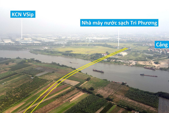 Toàn cảnh vị trí quy hoạch xây cầu vượt sông Đuống sát Hà Nội, nối huyện Tiên Du - Thuận Thành, Bắc Ninh
