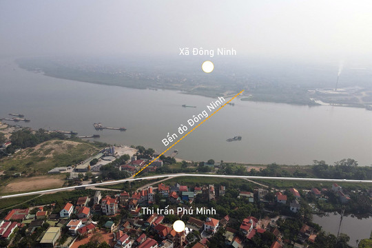 Toàn cảnh vị trí dự kiến xây cầu Đông Ninh nối Hưng Yên - Hà Nội