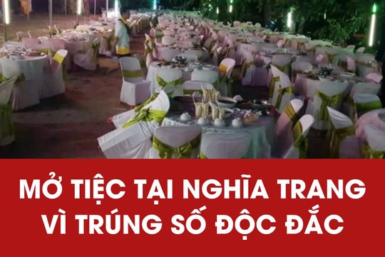 Mở tiệc mừng trúng xổ số độc đắc tại nghĩa trang