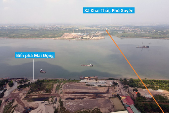 Toàn cảnh vị trí dự kiến xây cầu Mai Động nối Hưng Yên - Hà Nội