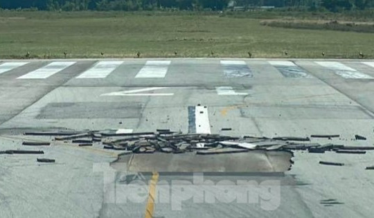 Lập tổ công tác kiểm tra sự cố vỡ đường băng sân bay Vinh