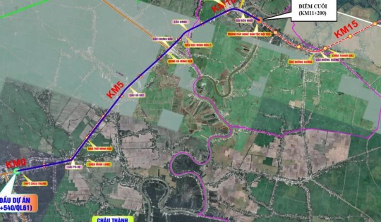 Hình hài đường Hồ Chí Minh đoạn Rạch Sỏi - Vĩnh Thuận gần 4.000 tỷ dự kiến khởi công đầu 2024