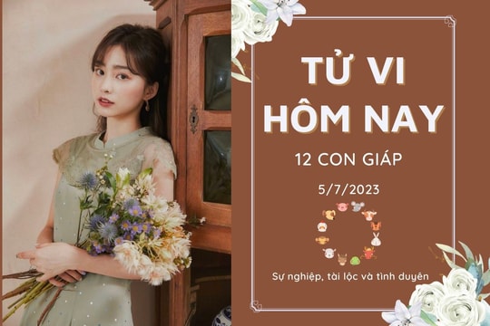 Tử vi hàng ngày hôm nay của 12 con giáp 5/7/2023: Mùi tài lộc dồi dào, Tuất công việc gặp rắc rối