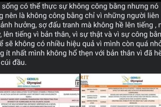 Vụ nữ sinh TP.HCM tố bị 'đánh cắp' bài thi ở Genius Olympiad: Người trong cuộc nói gì?