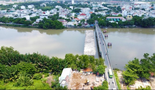 Hình ảnh cầu Phước Long mới nối quận 7 - huyện Nhà Bè sau 4 năm khởi công