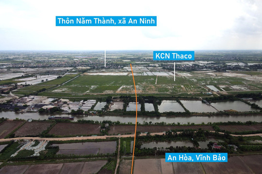 Toàn cảnh vị trí quy hoạch xây cầu đường sắt vượt sông Hóa nối Thái Bình - Hải Phòng
