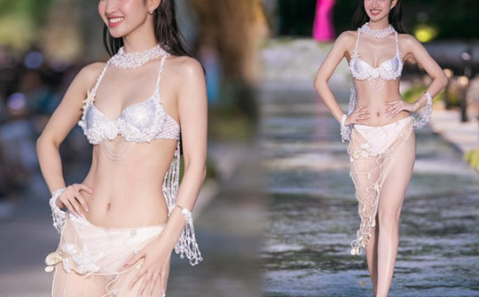 'Thần tiên tỷ tỷ quê Thanh Hoá' hiếm hoi diễn bikini gợi cảm trước đám đông