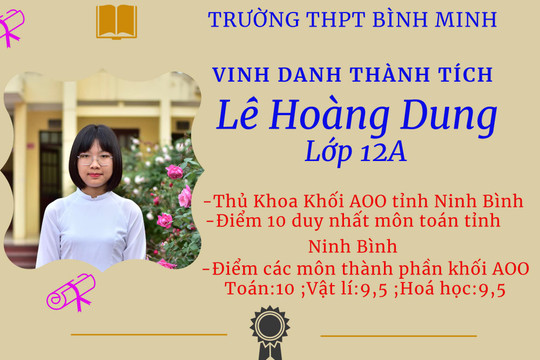Lê Hoàng Dung - thủ khoa khối A tỉnh Ninh Bình có đai đen Taekwondo