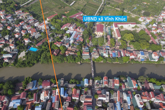 Toàn cảnh vị trí sẽ xây cầu vượt sông Bắc Hưng Hải trên đường vành đai 4 qua Văn Giang, Hưng Yên