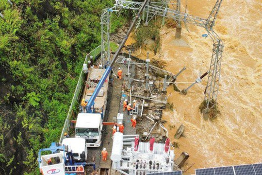 Mưa lớn gây xói lở mạnh tại 1 nhà máy thủy điện ở Đắk Nông
