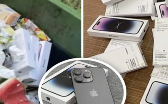 Hai chị em bất ngờ phát hiện 30 chiếc iPhone 14 Pro mới tinh trong thùng rác
