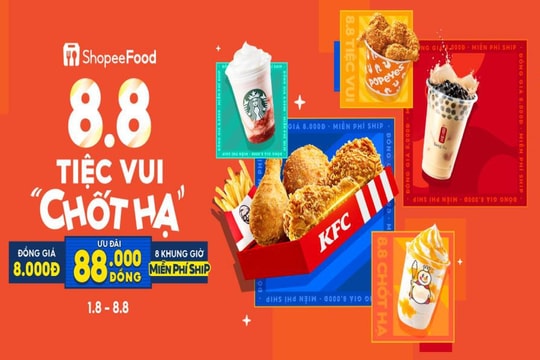 ShopeeFood ''chốt hạ'' với trăm ngàn ưu đãi xoay quanh số 8, tín đồ ăn uống rần rần kéo nhau lên app săn ''tài lộc''