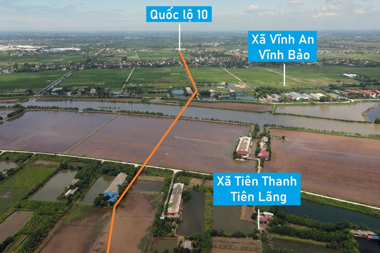 Toàn cảnh vị trí dự kiến xây cầu Tiên Thanh vượt sông Thái Bình nối huyện Vĩnh Bảo - Tiên Lãng, Hải Phòng