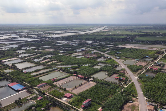 Toàn cảnh tuyến đường nối từ cầu Lạng Am, huyện Vĩnh Bảo đến đường ven biển Hải Phòng sắp thông xe