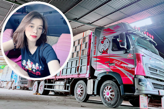 Mỹ nhân Thái Nguyên nặng 36kg lái xe tải nặng 30 tấn, được dân mạng gọi là 'bóng hồng container'