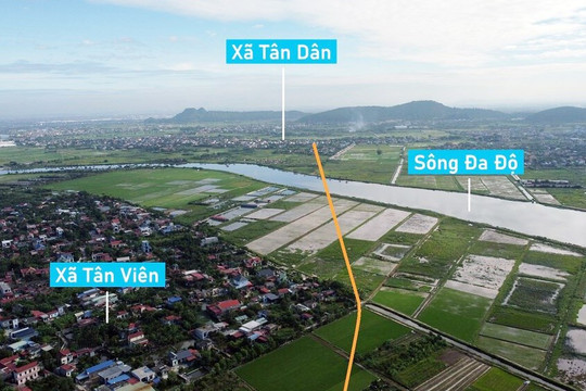 Toàn cảnh vị trí dự kiến xây cầu vượt sông Đa Độ nối xã Tân Dân - Tân Viên, huyện An Lão, Hải Phòng