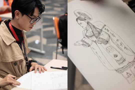 Sinh viên Trường ĐH FPT AI Quy Nhơn nghe tuồng cổ, vẽ tốc kí vở diễn cực đỉnh