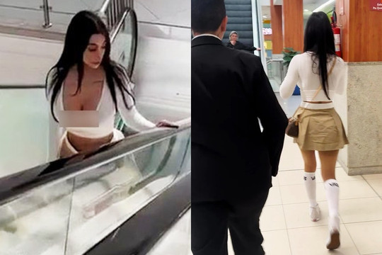 Cô gái bị bảo vệ đuổi khỏi trung tâm thương mại vì khoe vòng 1 vẫn thanh minh mặc kín