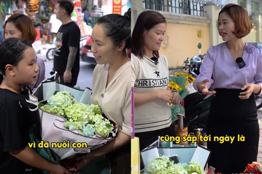Video gây sốt ngày Vu lan: Khách mua hoa được miễn phí khi nói 'con yêu mẹ'