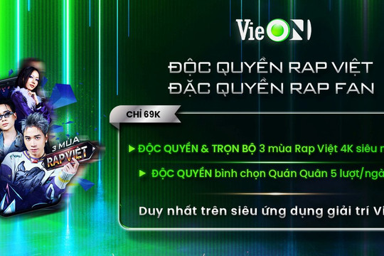 Tham gia bình chọn trên VieON, khán giả có cơ hội nhận vé Rap Việt All-Star Concert 2023