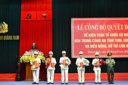 Sau sắp xếp, Công an tỉnh Quảng Nam giảm 4 phòng