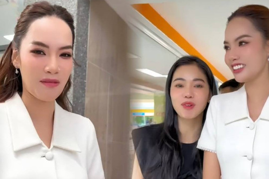 Hoa hậu Lê Hoàng Phương được bà Phạm Kim Dung "dắt" đi đăng ký nhập học Thạc sĩ HUTECH
